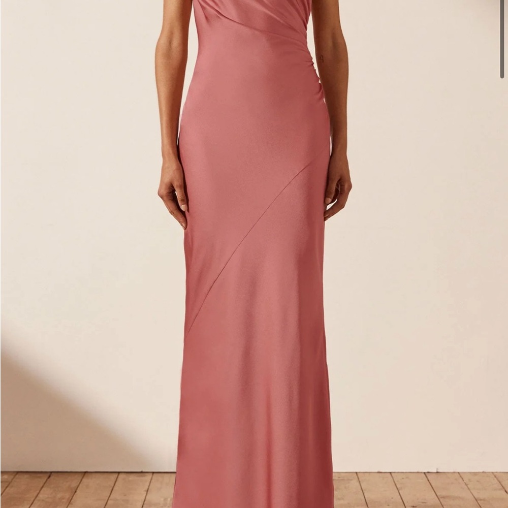 Pink Prom Dress!! Shona Joy Luxe Asymmetrical Gathered Maxi Dress - Picture 7 of 7